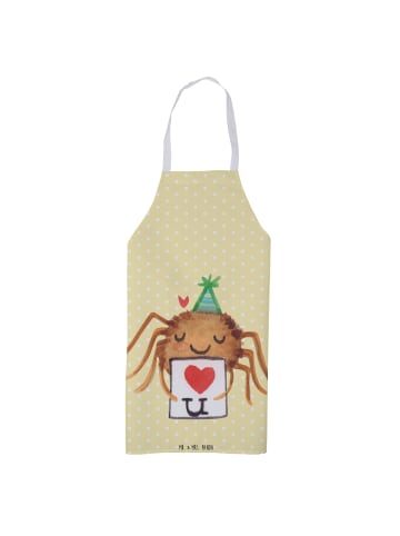 Mr. & Mrs. Panda Schürze Spinne Agathe Brief ohne Spruch in Gelb Pastell