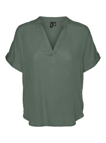 Vero Moda Top Casual Splitneck Bluse in Grün-2