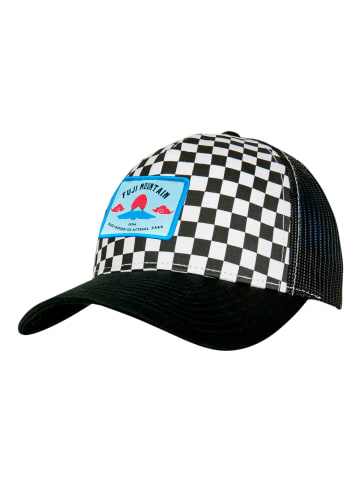 F4NT4STIC Trucker Cap Schachbrett Fuji Mountain in black white