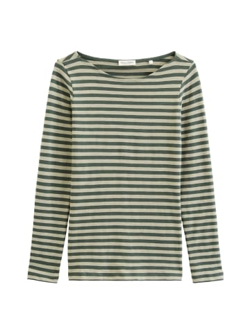 Marc O'Polo Gestreiftes Longsleeve regular in Medium Green