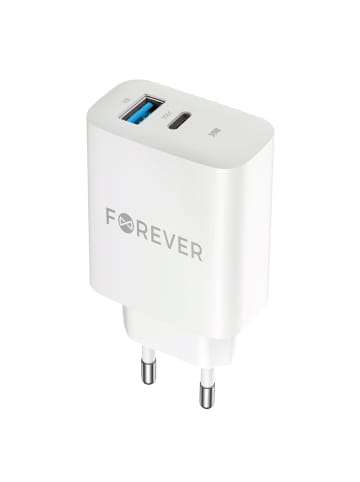 FOREVER Forever TC-07-30AC PD QC Ladegerät 1x USB-C 1x USB 30W weiß