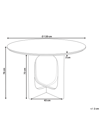 Beliani Esszimmertisch KARLO in Braun - (W) 120 x (H) 76 x (L) 120 cm