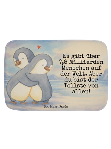 Mr. & Mrs. Panda Vorleger Bad Pinguine Kuscheln Design mit Spruch in Weiß