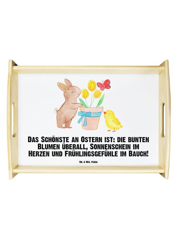 Mr. & Mrs. Panda Serviertablett Hase Küken mit Spruch in Weiß