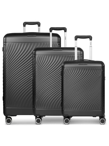 PICARD Vienna 4 Rollen Kofferset 3-teilig mit Dehnfalte in black