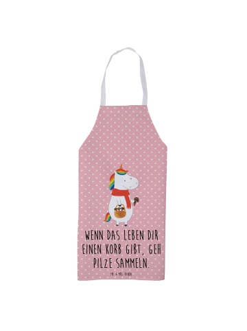 Mr. & Mrs. Panda Grillschürze Einhorn Pilz mit Spruch in Rot Pastell