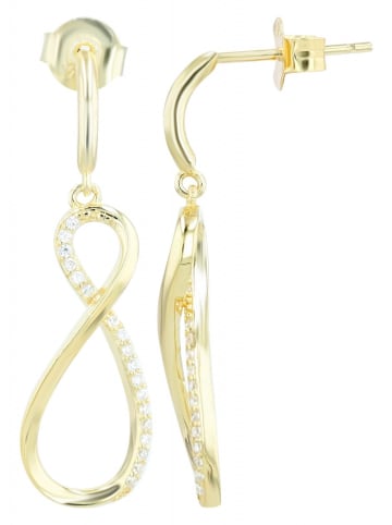 Adeliás Damen keine Unendlichzeichen aus 925 Silber mit Zirkonia 2.8 cm in gold