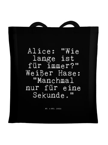 Mr. & Mrs. Panda Strandtasche AliZeichen: "Wie lange ist... mit Spruch in Schwarz