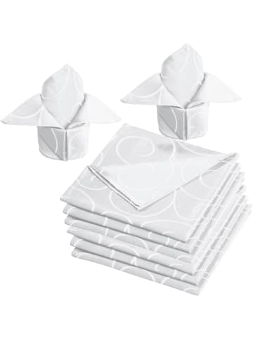 Erwin Müller Jacquard, Baumwollmischung Serviette 8er-Pack Oberhausen in weiß