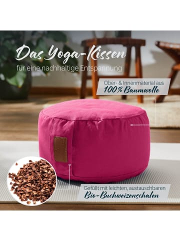 DoYourFitness Yoga-Kissen Vishnu gefüllt Buchweizen pink rund Rosa