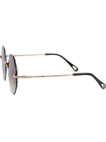 styleBREAKER Runde Sonnenbrille in Gold / Braun Verlauf