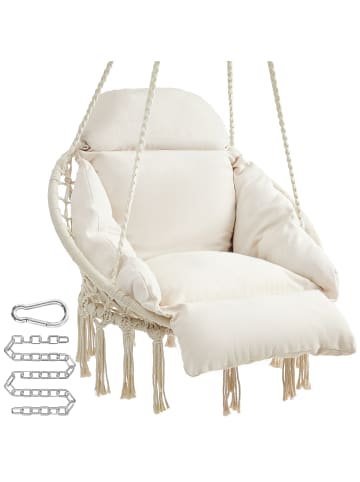 SONGMICS Hängesessel Sognia in Weiß - (B)69.5 x (H)124 x (T)76 cm