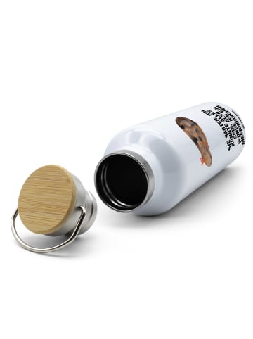 Mr. & Mrs. Panda Getränkeflasche Einhorn Meerschweinchen mit Spruch in Weiß