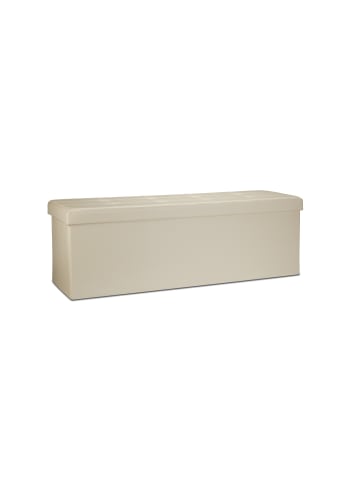 relaxdays Faltbare Sitzbank in Creme - (B)114 x (H)38 x (T)38 cm