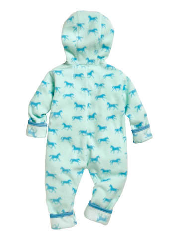 Playshoes Fleece-Overall Pferde in Türkis