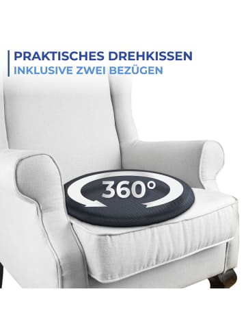 Maximex Drehkissen mit 2 Wechselbezügen in Beige - Creme