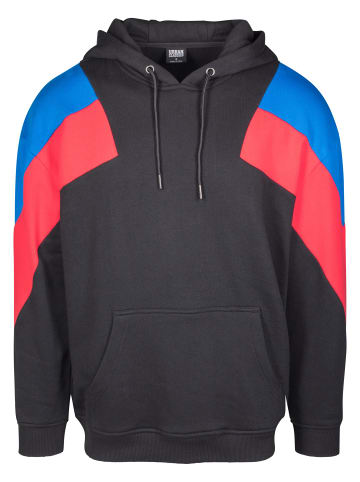 Urban Classics Kapuzenpullover in blk/brightblue/firered