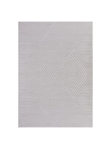 KADIMA DESIGN Teppich Kurzflor Tiefeneffekt-Muster Polypropylen Wohnzimmer in Silber