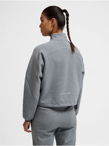 Hummel Halbreißverschluss Sweatshirt Reflektierend Logo Hmltech Multisport Damen in GREY MELANGE