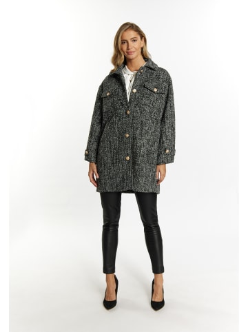 faina Damen Shirtjacket in Schwarz Weiss Kariert