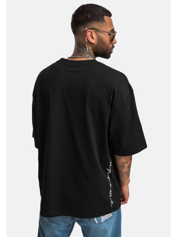DADA Oversize T Shirt mit Frontstickerei und Ärmelstick in Schwarz