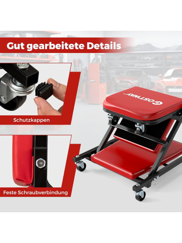 COSTWAY 2 in 1 Rollbrett Werkstatt in Rot
