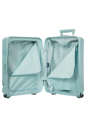 BRIC`s Positano - 4-Rollen Kabinentrolley 55 cm USB erw. (emerald green) in light blue