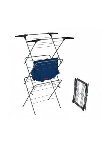 relaxdays Wäscheständer Turmtrockner in Grau/ Schwarz - (H)138 x (B)63,5 x (T)50 cm