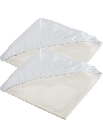 Erwin Müller Molton Spannbettlaken wasserdicht/kochfest 2er-Pack Eisenach in weiß