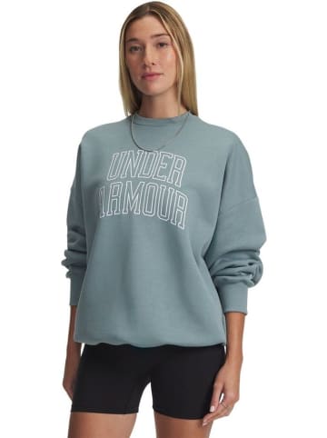 Under Armour Fleecejacke/Fleecepullover "Rival Os Varsity Crew Fleece" in Grün
