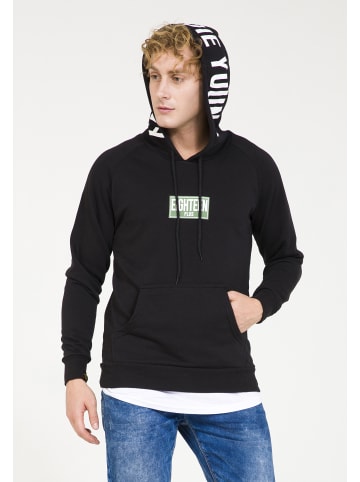 PLUS EIGHTEEN Herren Kapuzenpullover in Schwarz