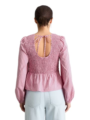Marc O'Polo DENIM Peplum-Streifenbluse slim in Light Pink