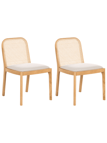 Beliani 2er-Set Esszimmerstuhl EDINA in Braun/Beige