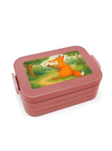 Mr. & Mrs. Panda Bentobox Fuchs Gitarre Design ohne Spruch in Rot Pastell