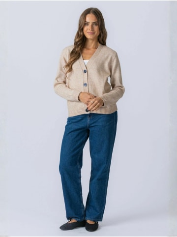 TeeShoppen Strickjacke Knitted Cardigan in Beige
