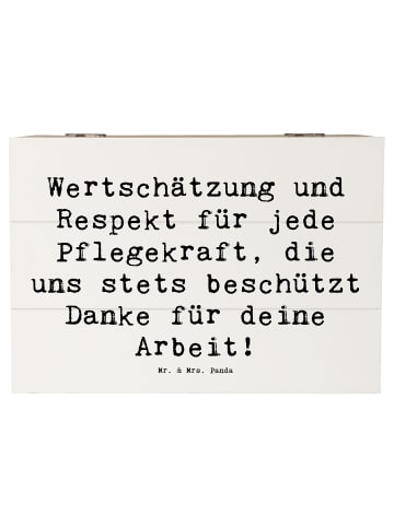 Mr. & Mrs. Panda Holzbox Spruch Pflegekraft Wertschätzung mit Sp... in Weiß