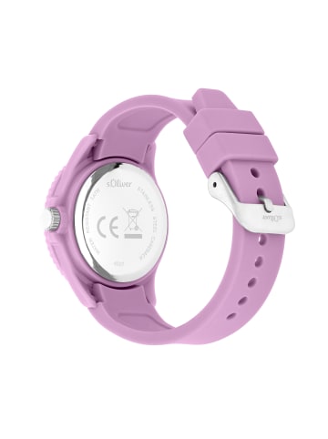 s.Oliver Armbanduhr mit süßem Leo Detail in lila