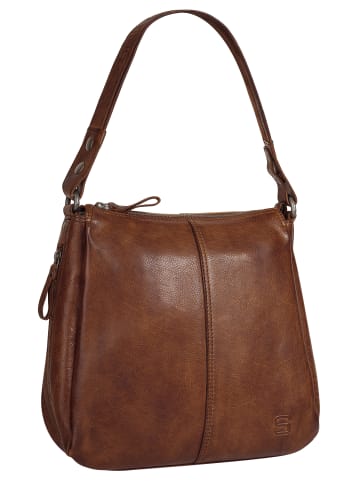 SPIKES & SPARROW Umhängetasche echt Leder in cognac
