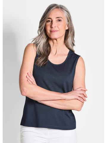 GOLDNER Tanktop Doppelpack aus weichem Viskose-Jersey in marine / weiß