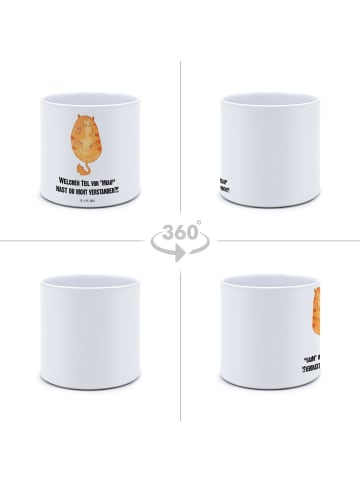 Mr. & Mrs. Panda Pflanzkübel Katze Mittelfinger mit Spruch in Weiß