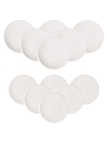 Villeroy & Boch 12er Set Teller-Set NewMoon weiß in weiß