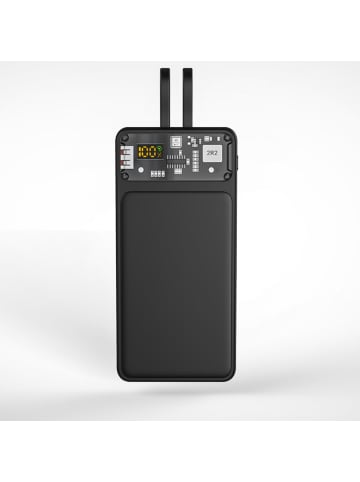 Qualo QUALO Transparente Powerbank 10000 mAh PD mit LED 23W schwarz