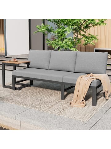 ABRIHOME 3 Sitzer Outdoor Sofa in Grau mit 5-fach verstellbarer Rückenlehne