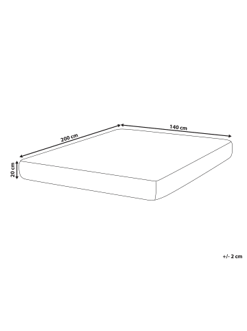 Beliani Matratze FLEX 7 PLUS in Weiß/Grau - (W) 140 x (H) 20 x (L) 200 cm H2/3 Mittel