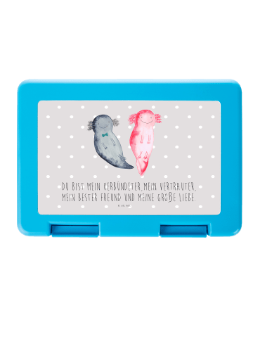 Mr. & Mrs. Panda Lunchbox Axolotl Freundin mit Spruch in Grau Pastell