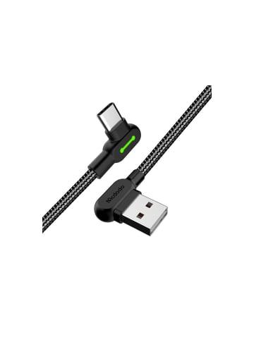 Mcdodo 3A USB auf USB-C Schnell-Ladekabel LED, 0.5m (schwarz)