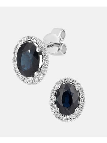 Diamant L'éternel Ohrstecker aus 375 Weißgold mit Diamant mit Saphir