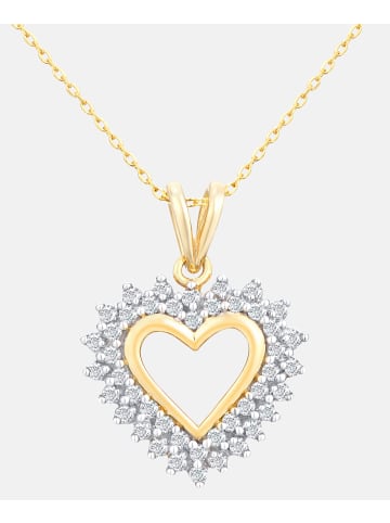 Diamant L'éternel Halskette mit Anhänger aus 375 Gelbgold mit 0.33 Karat Diamant Herz-Design in...