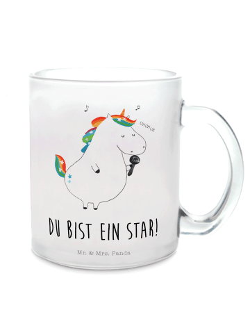 Mr. & Mrs. Panda Häferl Einhorn Sänger mit Spruch in Transparent