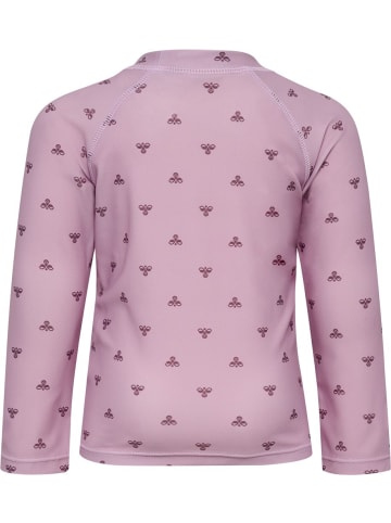 Hummel Badeanzug "Mini Bee Aop Swim T-Shirt Longsleeve" in Lila
